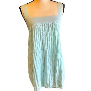 Anthropologie Moth Camisole Pattern Knit Light Blue Banded Edge size Small